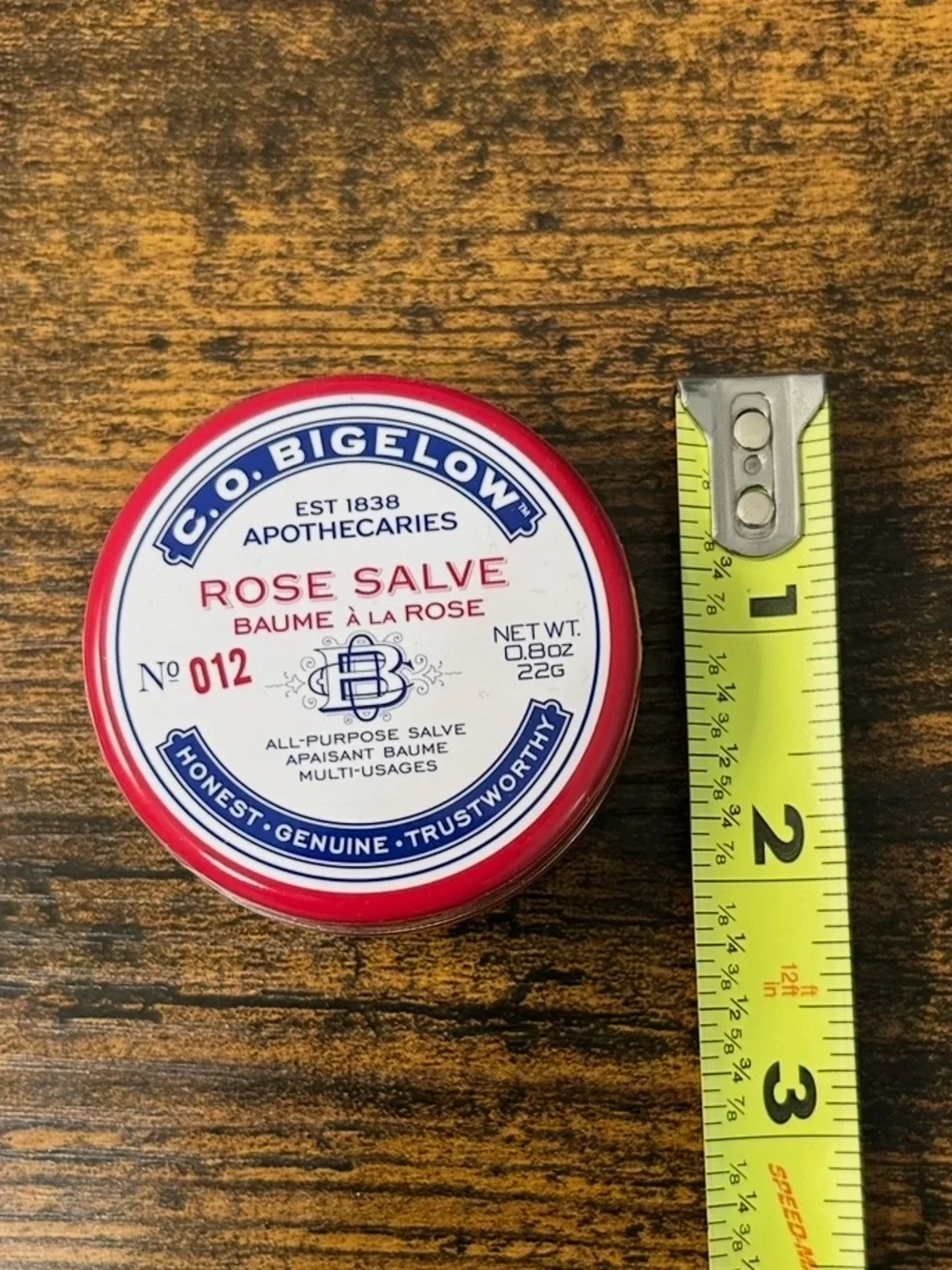 C.O. Bigelow Rose Salve No. 012 All-Purpose Lip Balm Travel Tin Skincare